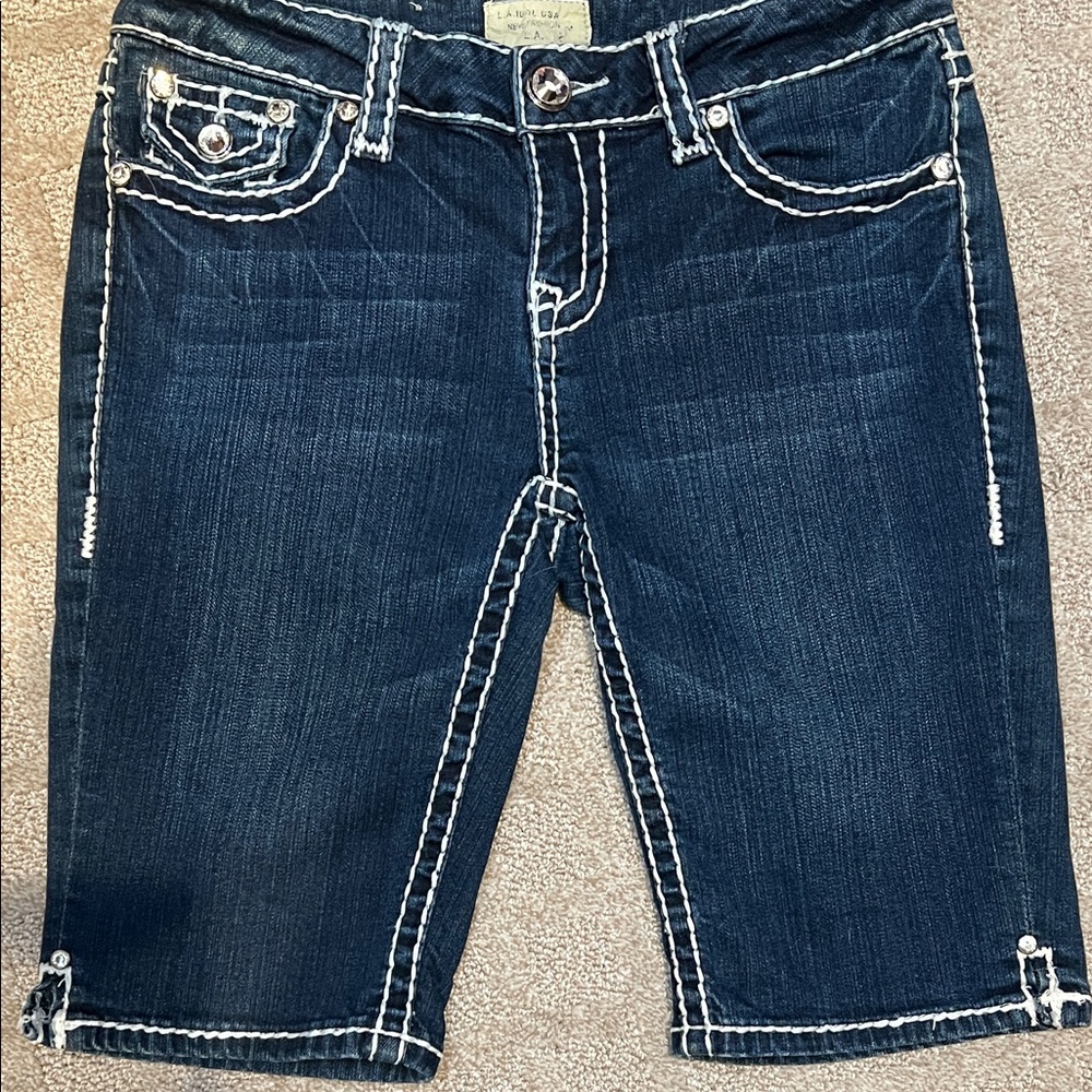 L.A. Idol Dark Blue Denim Shorts